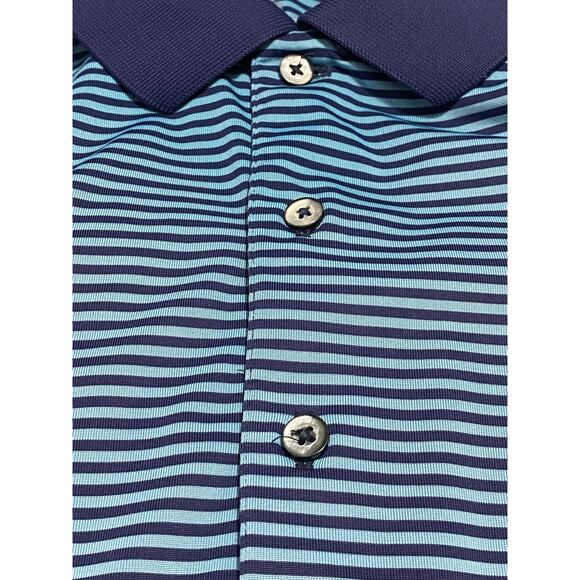 Donald Ross Polo Witch on Broom Embroidery Medium Blue stripe 100% polyester - Picture 9 of 9